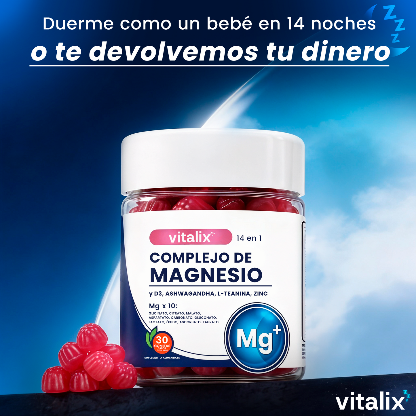 Vitalix® Gomitas Magnesio 14 en 1 | Recupera Tu Sueño