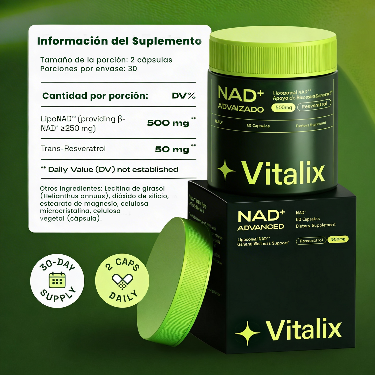 Vitalix® NAD+ Avanzado - Absorción Celular Directa